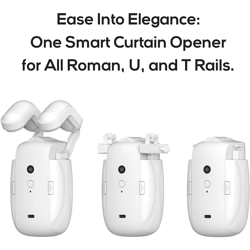 2PCS Automatic Curtain Opener and Closer for Roman/U/T Rails Electric Curtains with App/Timer Compatible with Alexa Google Home