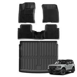 for Bronco Sport 2024 - 2021 TPE 3D Car Floor Mats Cargo Liner Trunk Pad Black Carpet Foot Pads All Weather Left Rudder