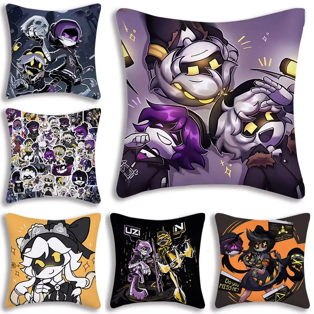 Horror Comedy M-MurderS DroneS Cartoon Pillow Cover, Double Sided Short Plush Cushion for Sofa Bedroom Living Room Home Decor
