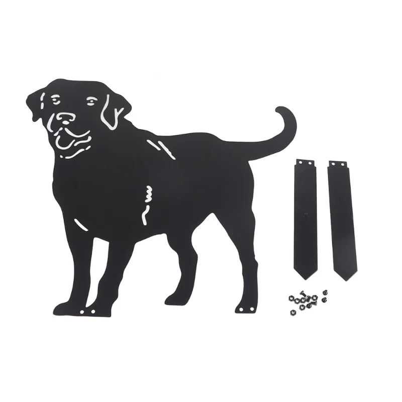 1PCS/Labrador Retriever Garden Lawn Decoration Plug-in Black Dog Shape Outdoor Ground Iron Art Crafts