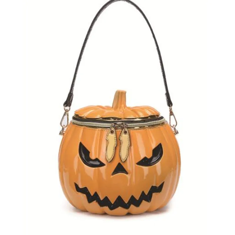 Halloween Cute Pumpkin Shape Women\'s Shoulder Bag Daily Casual Girl\'s Crossbody Bag Chain Purse for Female Clutch Bag Handbag