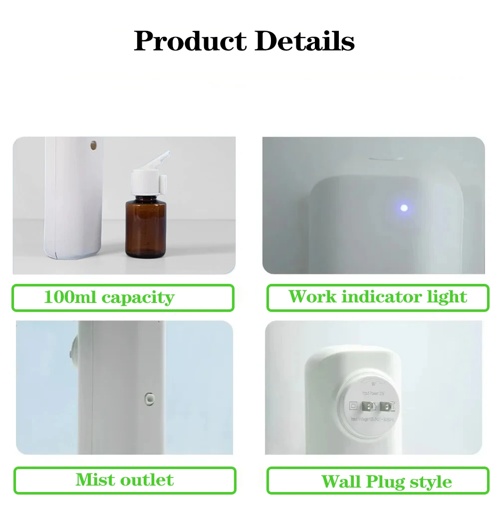 Fragrance Diffuser Coverage 300m³ Plug In Wall Waterless Essential Oil Diffuser Home Fragrance Smart Bluetooth Scent Air Machine