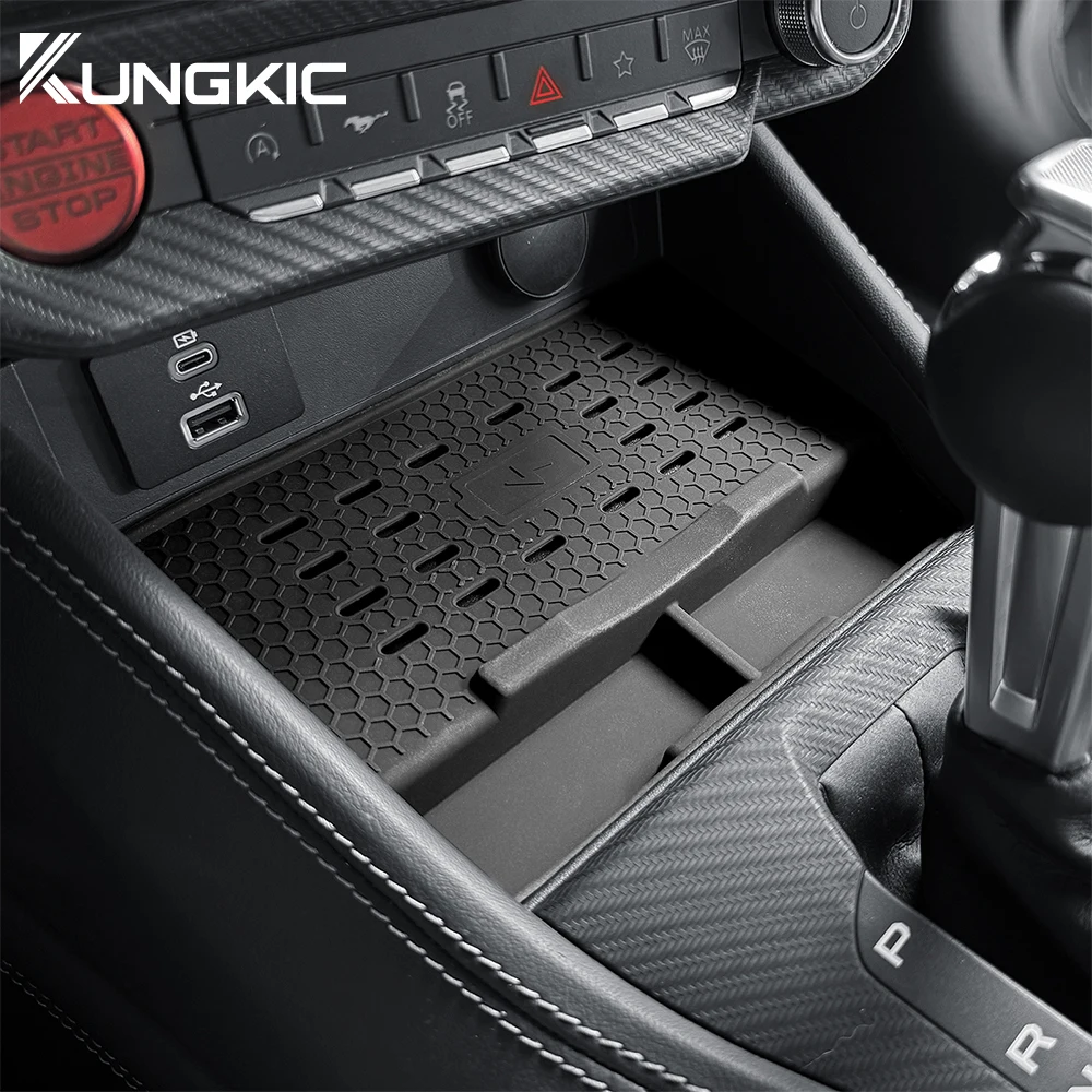 For Ford Mustang S650 GT 2024 2025 Silicone Wireless Charging Pad Non-Slip Mat Dust-Proof Charger Protect Cover Car Accessories
