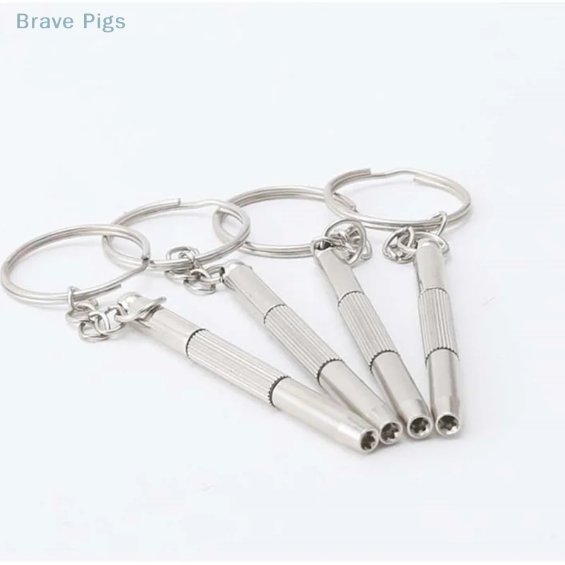 2Pcs 3 In 1 Mini Screwdriver Keychain Glasses Phone Watch Screw Repair Tool Household Hand Tool