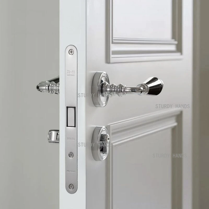 

1 комплект бесшумного дверного замка с керамической ручкой для внутренних дверей спальни, французский замок в стиле легкой роскоши, раздельный замок