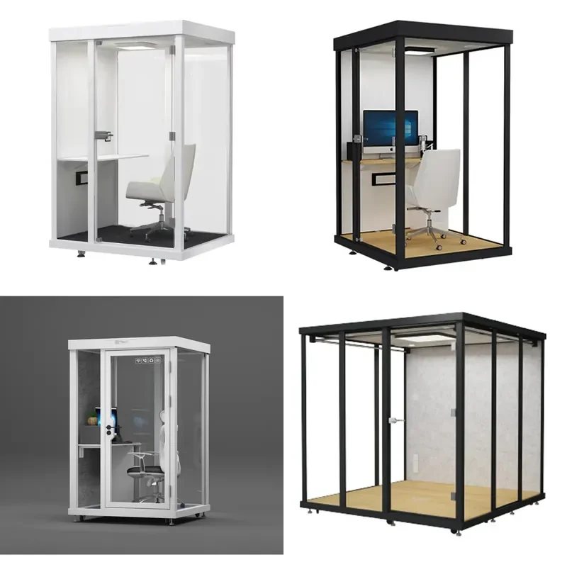 Latest Glass Multi Person Soundproof Meeting Room Mobile Home Indoor Piano Room Bedroom Silent Booth