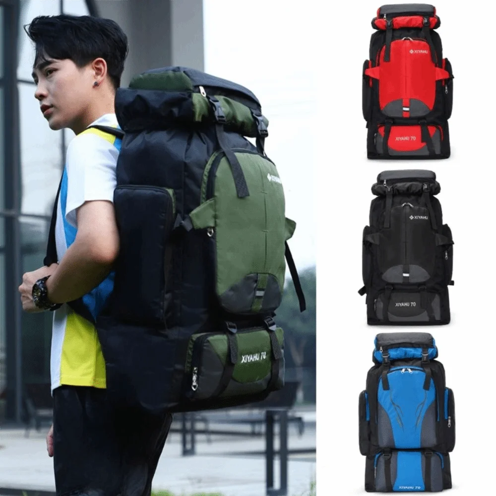 

Новый походный рюкзак 70 л, легкий походный рюкзак из материала Оксфорд, вместительная водонепроницаемая сумка для альпинизма на открытом воздухе, дорожная сумка