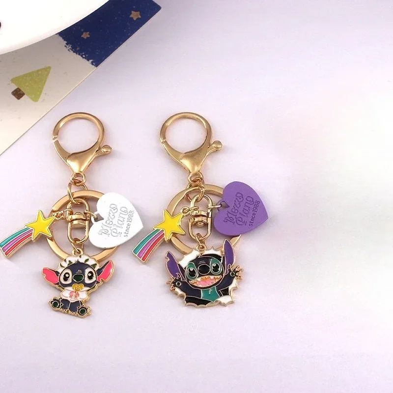 Disney Cute  Stitch  Pendant Keychain for friends  Cartoon Keyrings Backpack Accessory Jewelry Gift  Accessories Bag Pendant