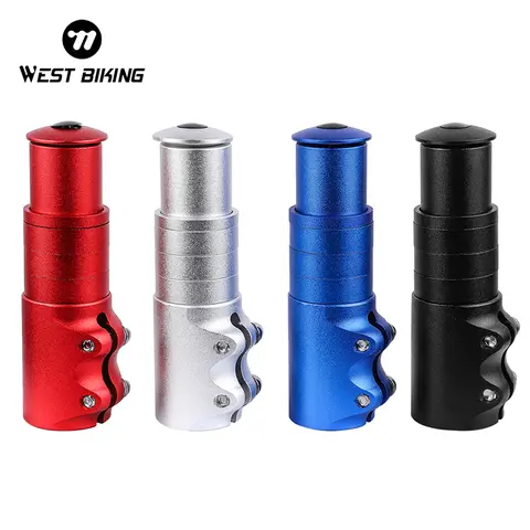 WEST BIKING Bicycle Stem Booster Aluminum Alloy Adjustable Bike Stem Extend Bike Handlebar Heighten Front Fork Bike Accessorie