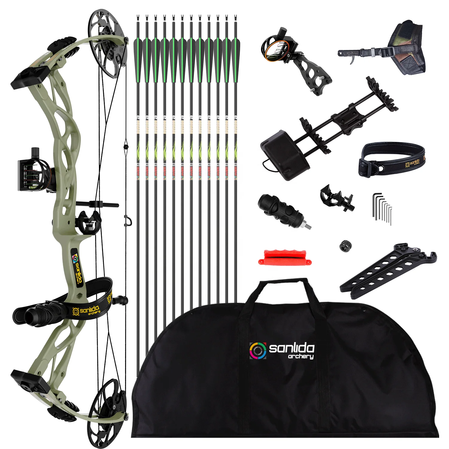 Sanlida Dragn X9 Hunting Compound Bow and Arrow Set Ready to Hunt Package for Adults Outdoor Archery Shooting