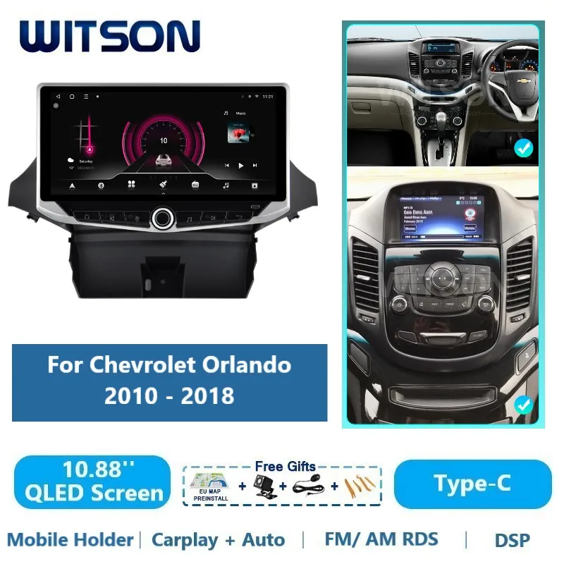 Auto Stereo QLED Android Multimedia for CHEVROLET ORLANDO 2011-2015 Carplay Car Radio GPS WiFi Vehicle WITSON Head Unit