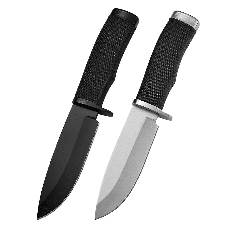 1 piece of high hardness outdoor straight knife, portable EDC camping knife sheath pocket knife, outdoor barbecue tool knife