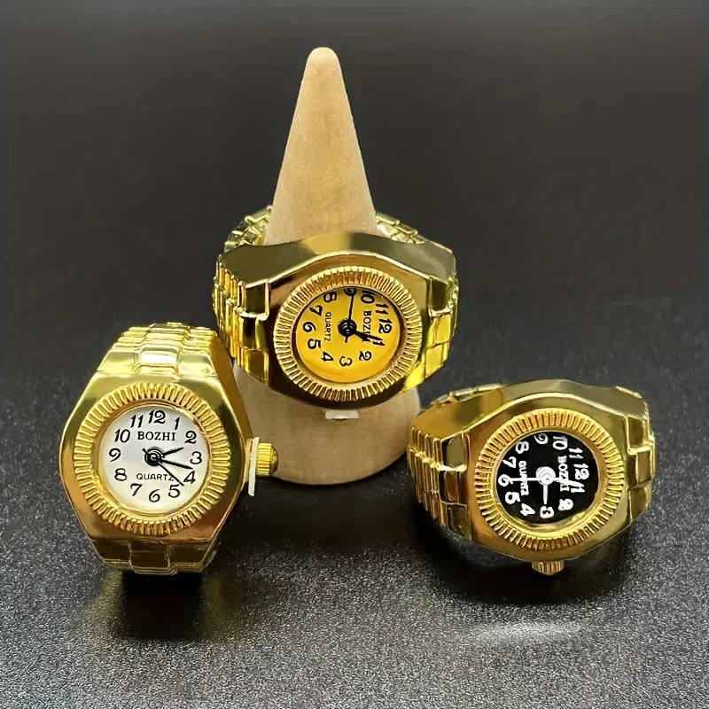 1PC Fashion Trend Watchable Time Personalized Ring Watch Versatile Fashion Popular Ring Watch Round Finger Watch Mini