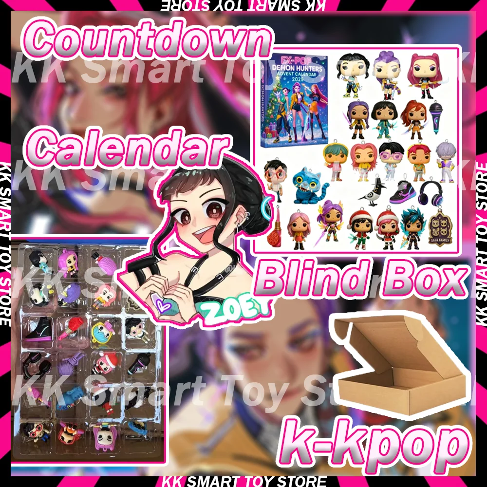 

В наличии Kpop Demon Hunting 24 шт. Адвент-календарь-сюрприз слепые коробки для Хэллоуина, Рождества, загадочная коробка, индивидуальные подарки, игрушки
