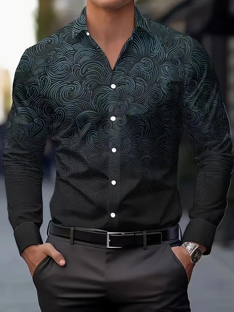 

Men's Formal Casual Shirt - Dark Green Floral Print, Non-Stretch Fabric, Suitable for Office, Weddings, and Parties
