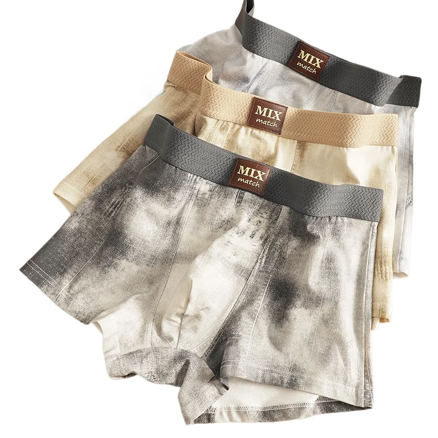 3Pcs New Cotton Printed Men's Underwear Mid-waist Slim-fitting Breathable Men's Boxers Men Boxer Panties Underpants