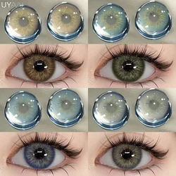 UYAAI 1 Pair Natural Lenses Brown Color Contact Lenses for Eyes Blue Eye Lenses Green Colored Pupils High Quality Colorcon