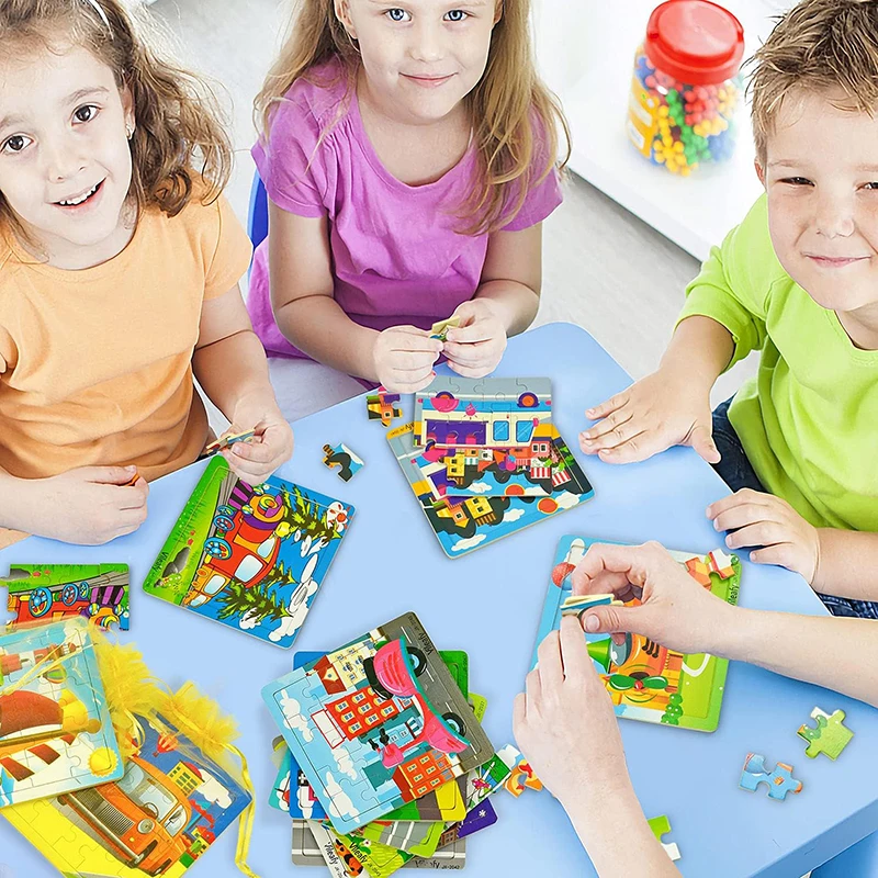 20pcs/bag Cartoon Animal Puzzle Children\'s Educational Toys for Birthday Party Favor Kids Gift Classroom Prizes Goodies Filler