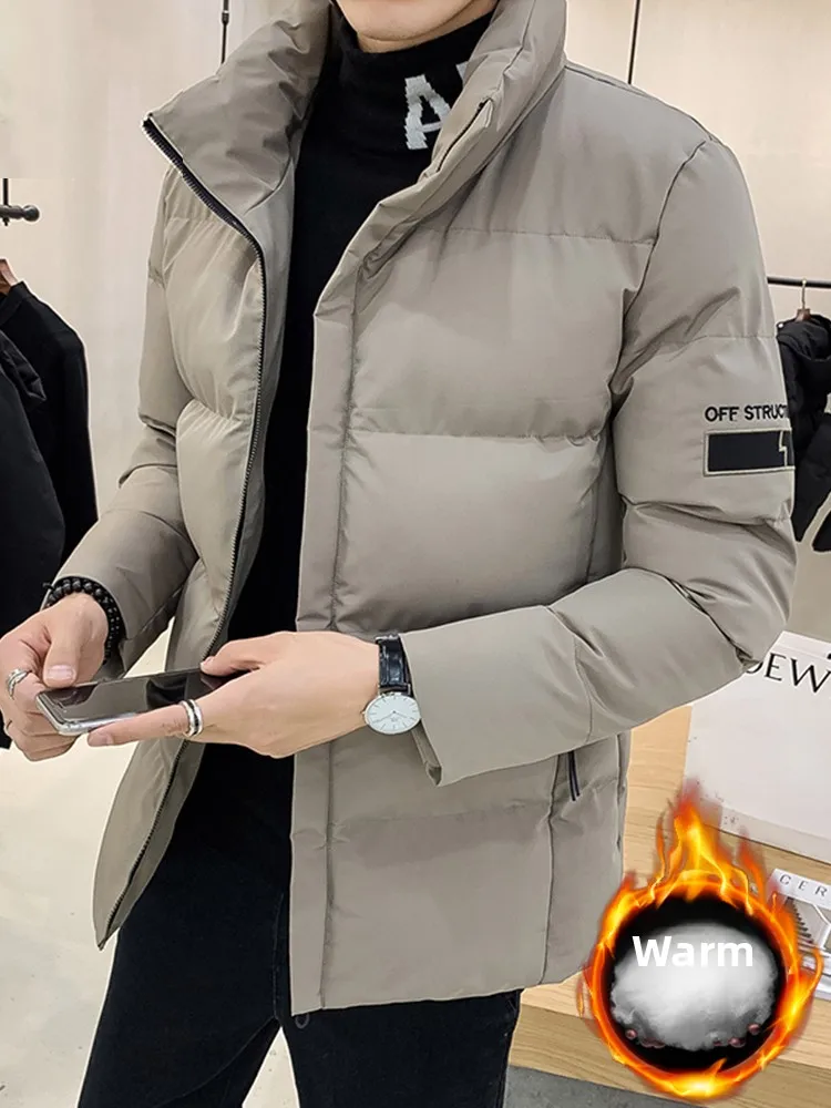 

Men's Thiened Fce Lined Cotton Jaet Stand Collar Loose Warm Coat Faionable Urban Sle Winter Outerwear TUCANO