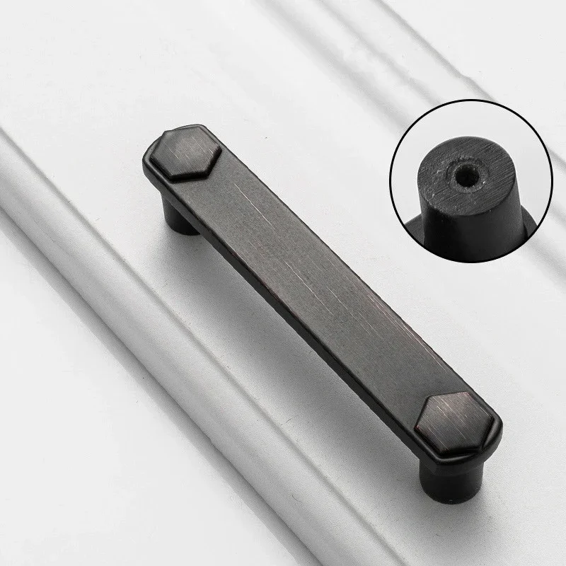 Vintage Zinc Alloy Black/Coffee Door Handles For Kitchen Cabinet Wardrobe Kitchen Bathroom Knob Furniture Handle