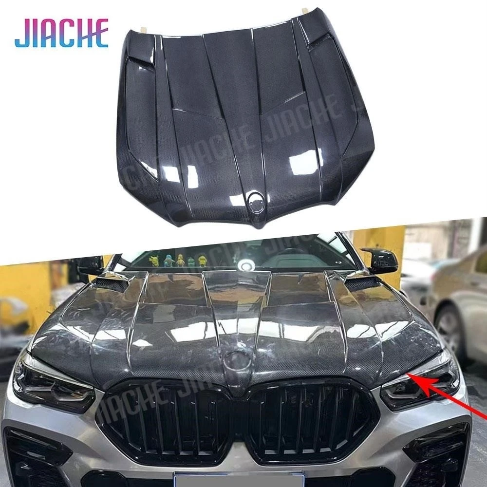 For BMW X6 G06 2020+ Carbon Fiber Engine Cover Engine Hood Front Engine Valve Cover Hood Auto Parts