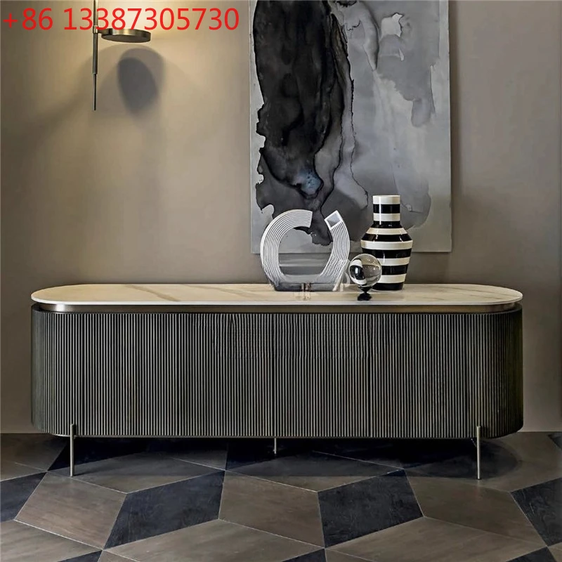 

Italian minimalist light luxury entrance cabinet, French American living room TV cabinet