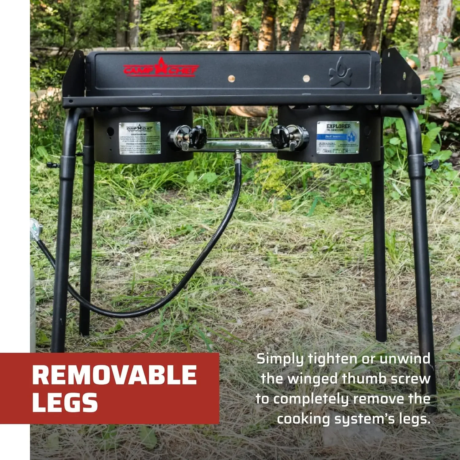 Chef EX60LW Explorer 2 Burner Outdoor Camping Modular Cooking Stove