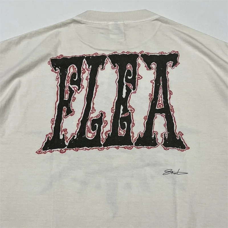 25SS CACTUS PLANT FLEA MARKET CPFM T Shirt Men Women 1:1 Best Quality SAINT MICHAEL Washed White T-shirt Top Tees