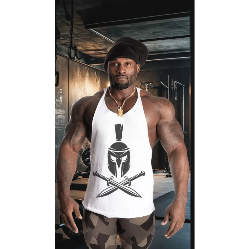 

Спартанская мужская майка для спортзала, летняя быстросохнущая жилетка, американские баскетбольные спортивные футболки без рукавов, топы для фитнеса и тренировок