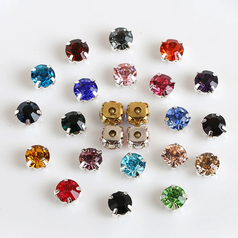 100 Pcs/ Pack Colorful with Claw Rhinestone DIY Wedding Dress Accessories