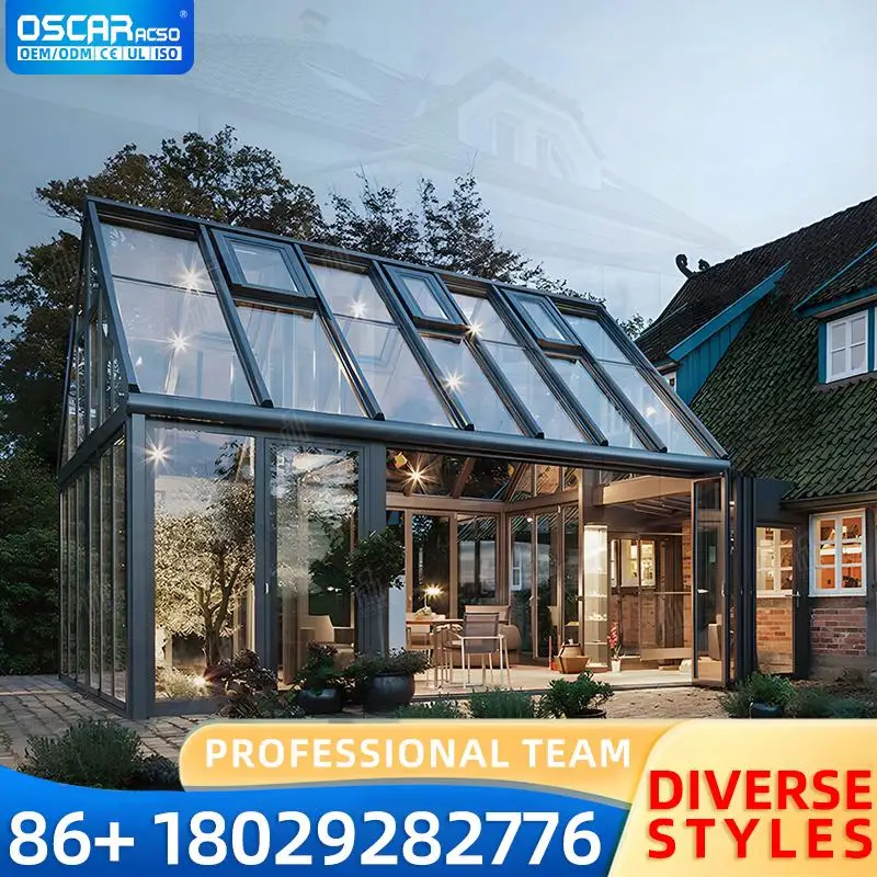 

LowE Glass Protection Slant Roof Prefabricated Set for Backyard Sunroom with Modern Design for US and UK Homes sunroom