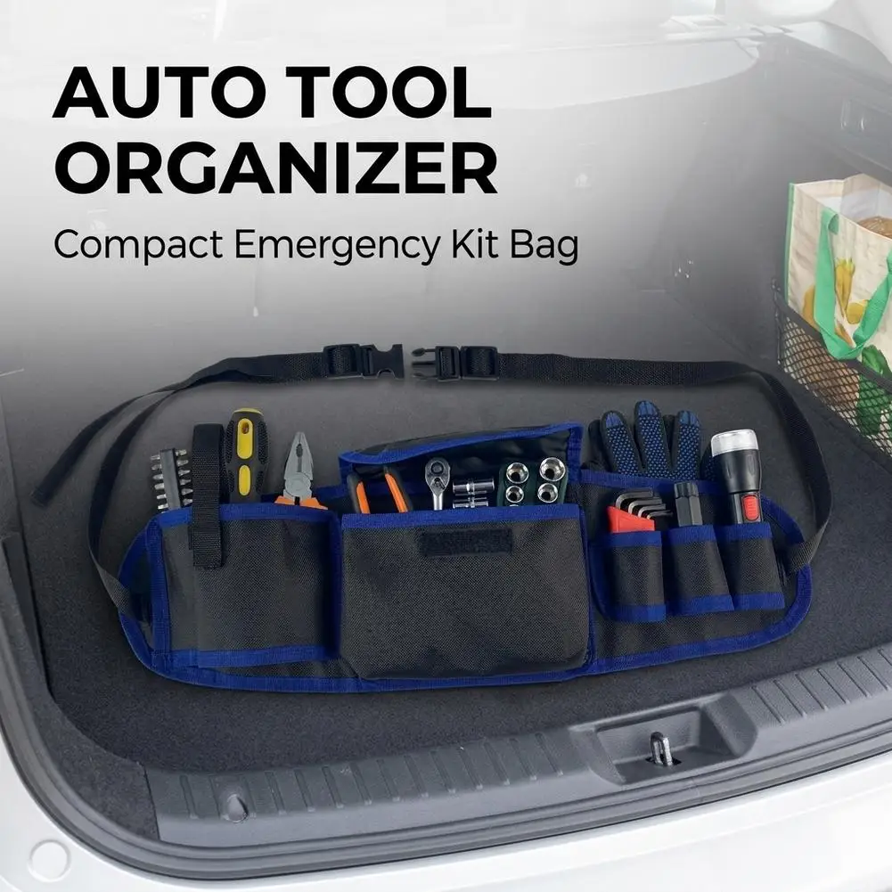 Adjustable Tool Waist Bag Oxford Cloth Multi‑Pocket Tool Belt Pouch Wear‑Resistant Utility Tool Organizer for Electrician