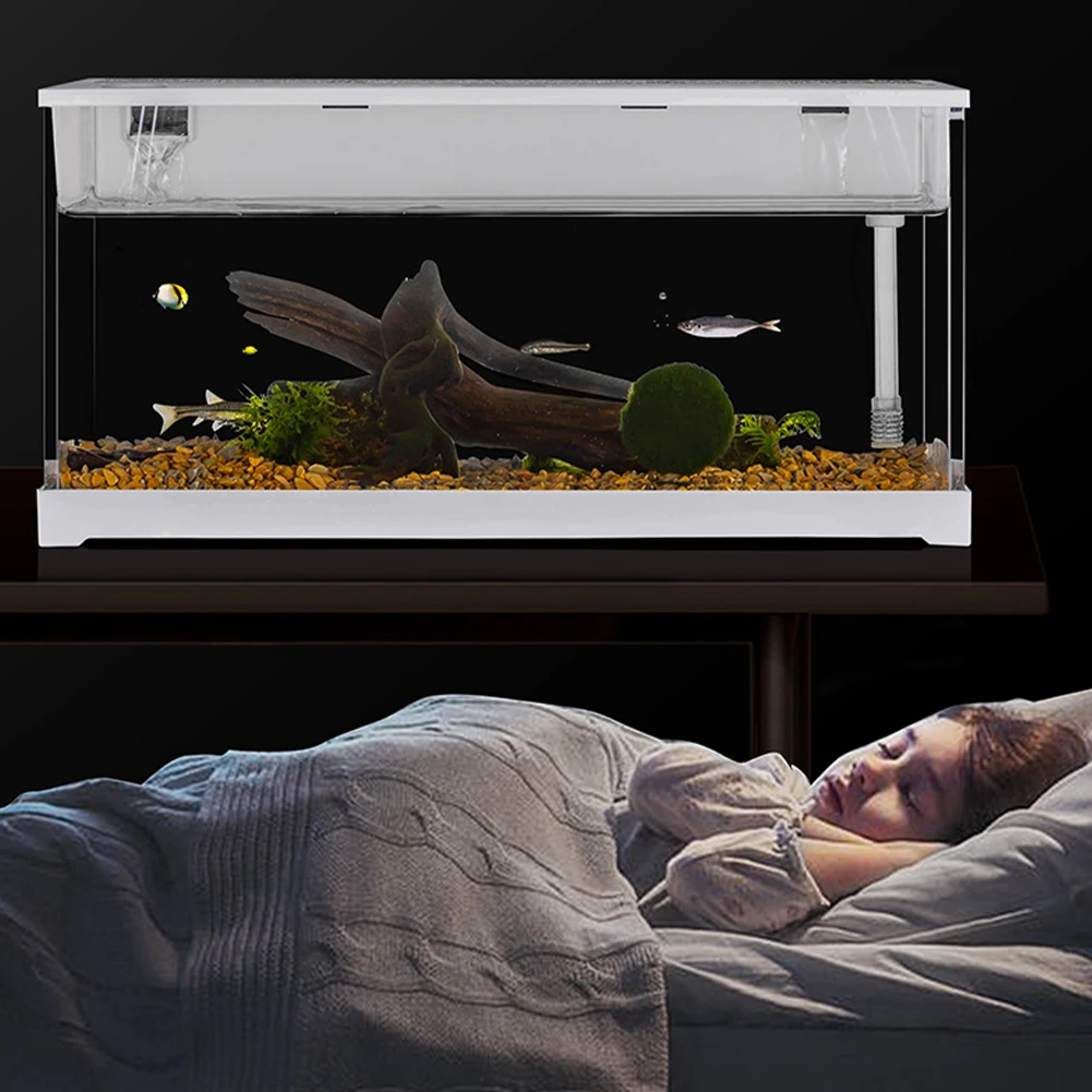 Klare Acryl-Aquarium-Tankschüssel mit geräuschlosem Pumpenoberseite, zirkulierendes Filtersystem, Betta-Aquarium für Goldfische, kleine Fische