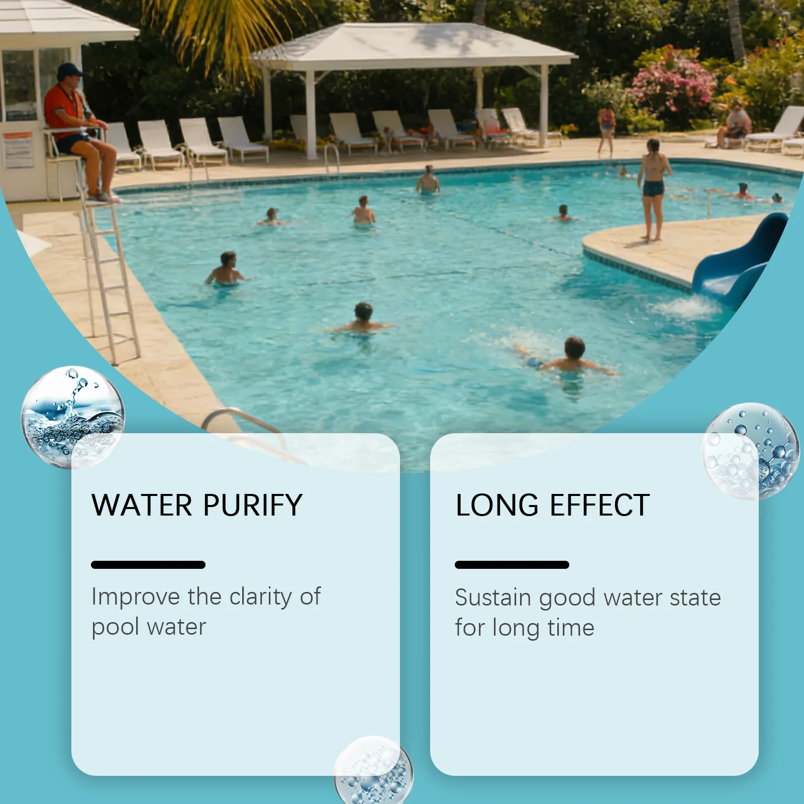Crystal Pool Cleaning Tablets for Backyard Villa Homeowners Fast Dissolving Scale Remover Water Clarifier Odor Control