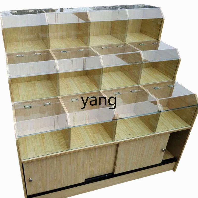 Yjq Supermarket Dried Fruit Shelf Candy Bulk Goods Bulk Weighing Coarse Grains Container Melon Seeds Display Shelf