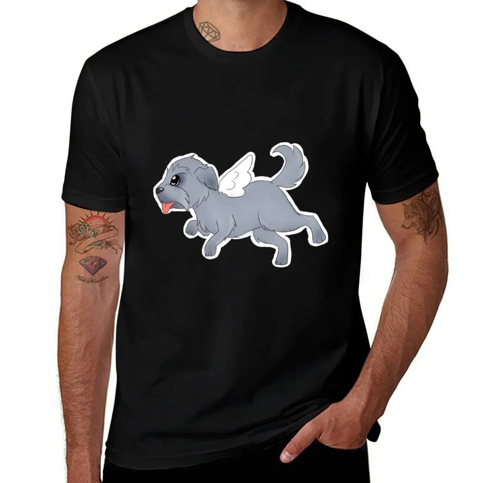 Winged pupper b T-Shirt Long Lasting Casual T-Shirt