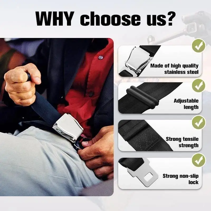 Aircraft Flight Safety Seat Belt Sturdy Durable High Quality for Commercial Airline Passenger Travel Use