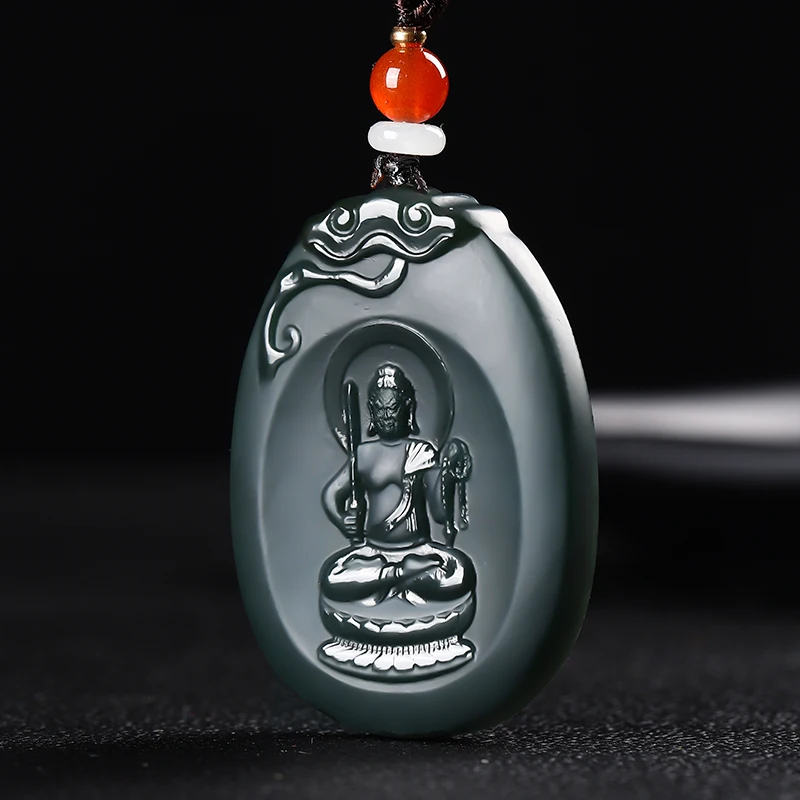 Natural Jade New Chicken (Immovable King) Zodiac Guardian God Set of Male and Female Same Style Pendant