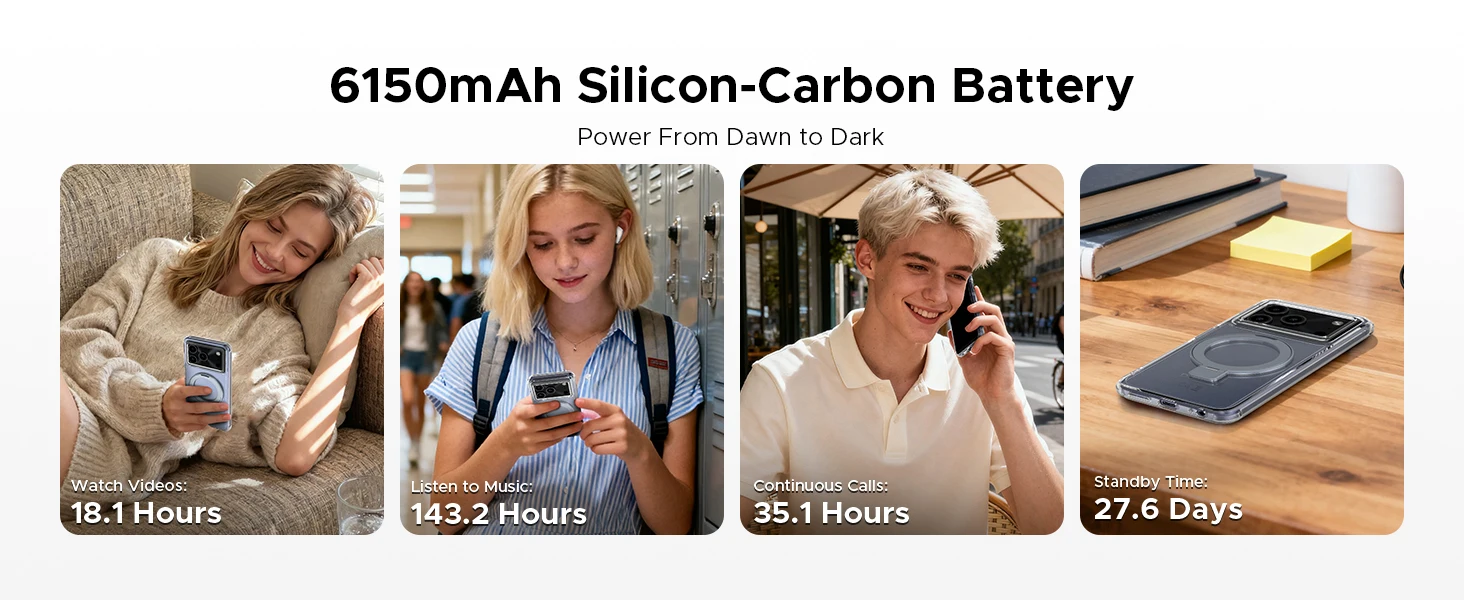 DOOGEE Note56 Plus VIP Smartphone 6150mAh Battery 6.56'' 90Hz Display 48GB+256GB Android 16 Mobile Phone Support Widevine L1