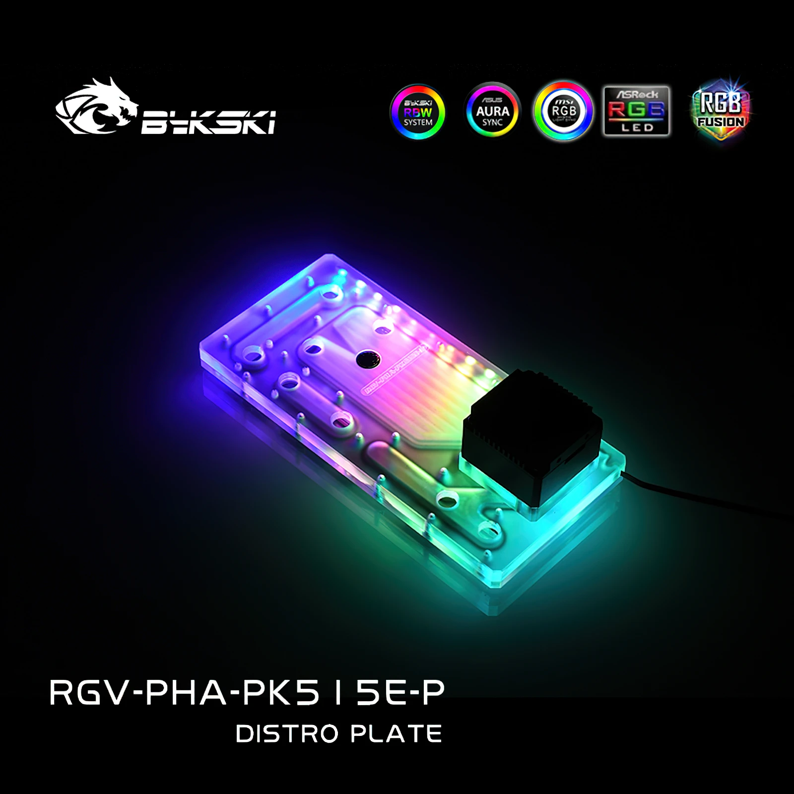 Bykski RGB Water Cooling Distro Plate Reservoir for Phanteks PK518/600S Chassis Case RGV-PHA-PK515E-P