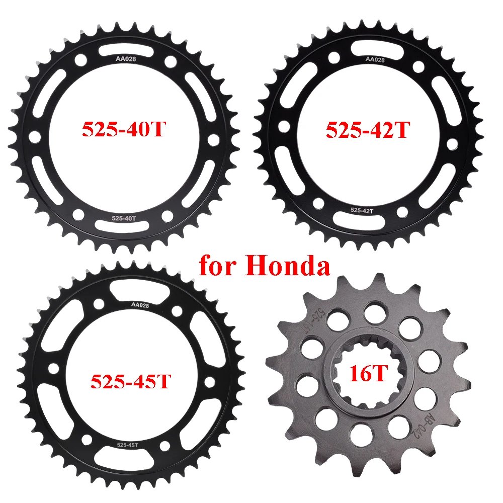

525 40T 42T 45T Front Rear Sprocket Gear Wheel for Honda CBR600 CBR 600 F4i CBR1000 NT1100 CBR 1000 Fireblade