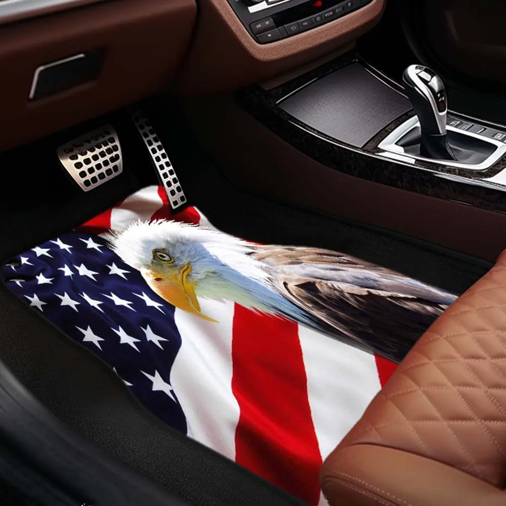 1pc/2pcs/4pcs Multi-purpose Car Floor Mats, Eagle Head Luxury Universal Front And Rear Seat Mats, Anti-slip Washable Decorative