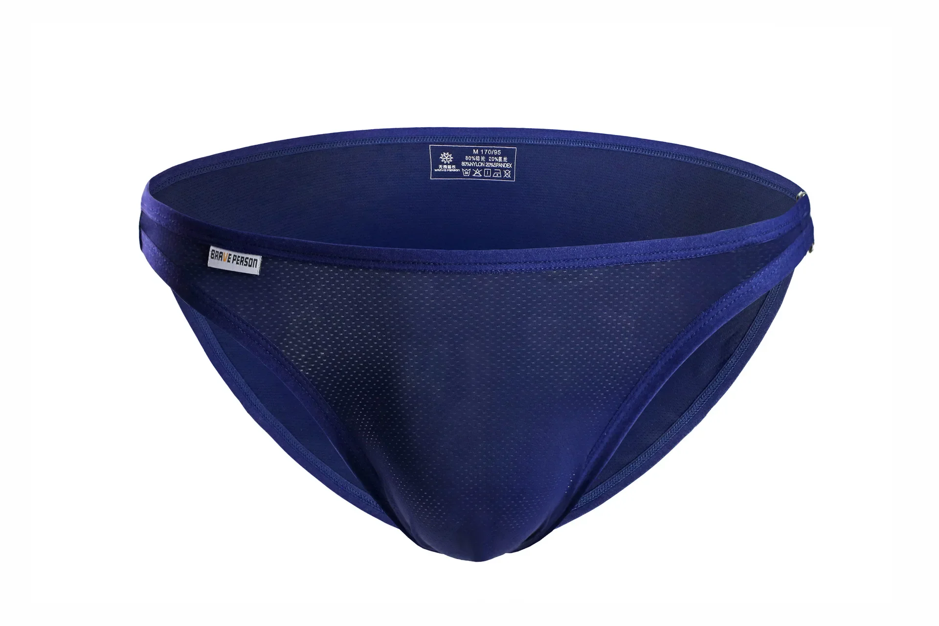 Men Sexy Brief Underwear Metal Buckle Ice Silk Mesh Breathable Quick Drying Tanga Gays Erotic Low-rise U Convex Pouch Underpants