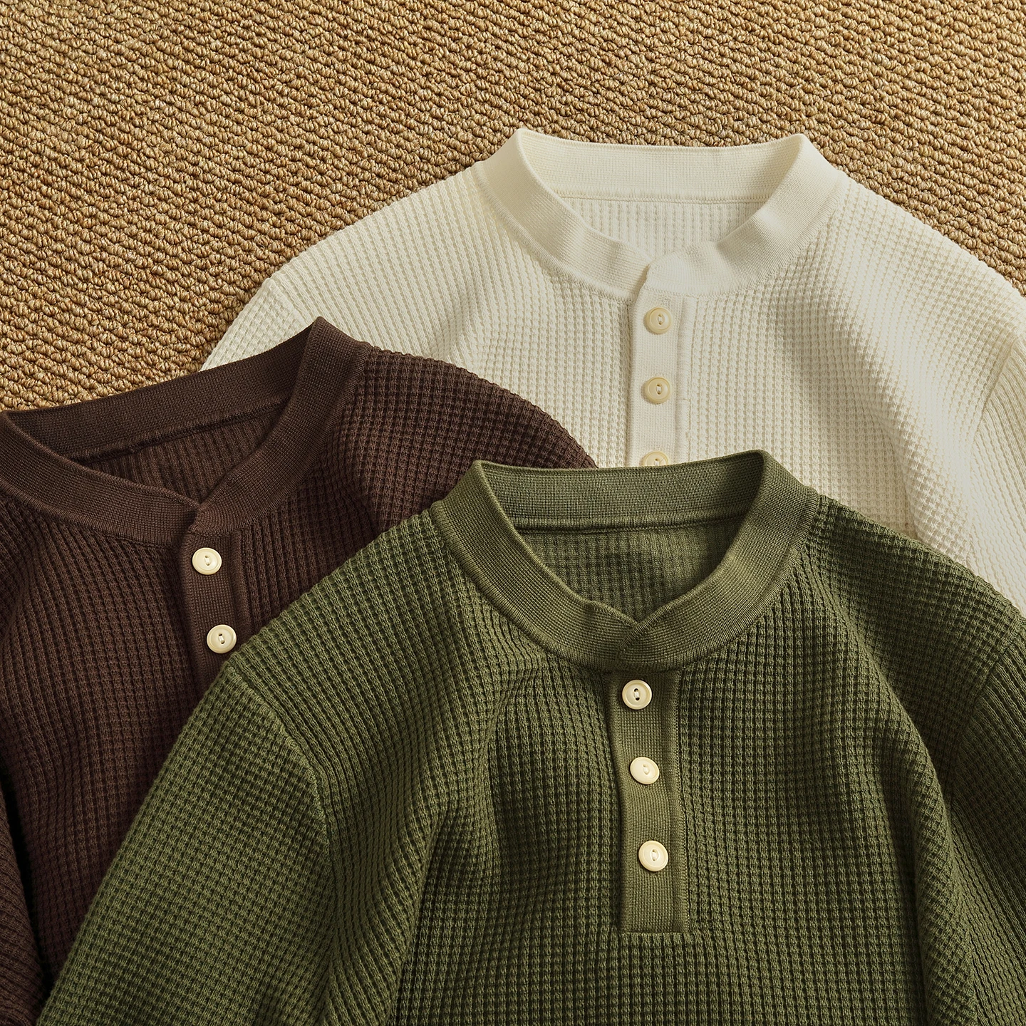 

American Retro Henry Collar Bead Cotton Button Long Sve Knitted Sweater Men's Lazy Sle Casual Heavyweight Sweater