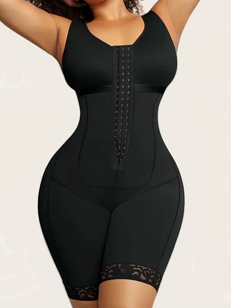 High Compression Stage 2 Operation Garment Plus Size Faja Full Body Shaper With Zipper Crotch Slim Waist Tummy Control Shapewear