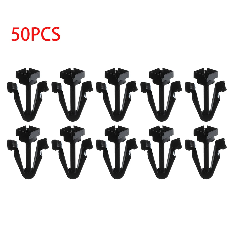 50Pcs Car Front Grille Clip 01553-03831 Fit for Ford Maverick Nissan Patrol Skyline Elgrand Navara Pathfinder Serena Nylon Black