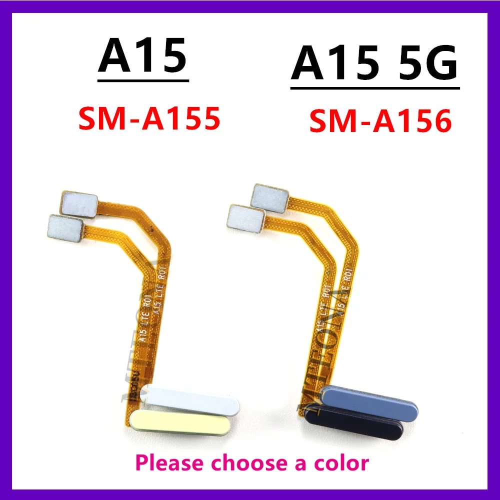 Home Button Fingerprint Sensor Flex For Samsung Galaxy A15 4G A15 5G A155F A156B A156E A156P With Power Key Button Flex Cable