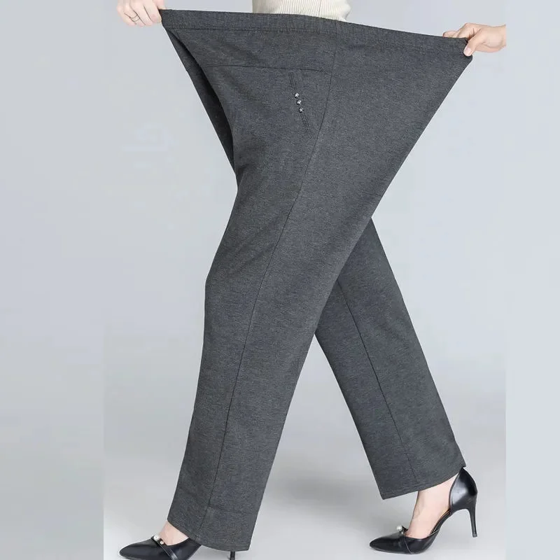 

7XL 8XL Mother's Pants Looes Middle-aged Women's Spring Trousers Grandmother Summer Thin Ankle-Length Pants Middle-aged Female