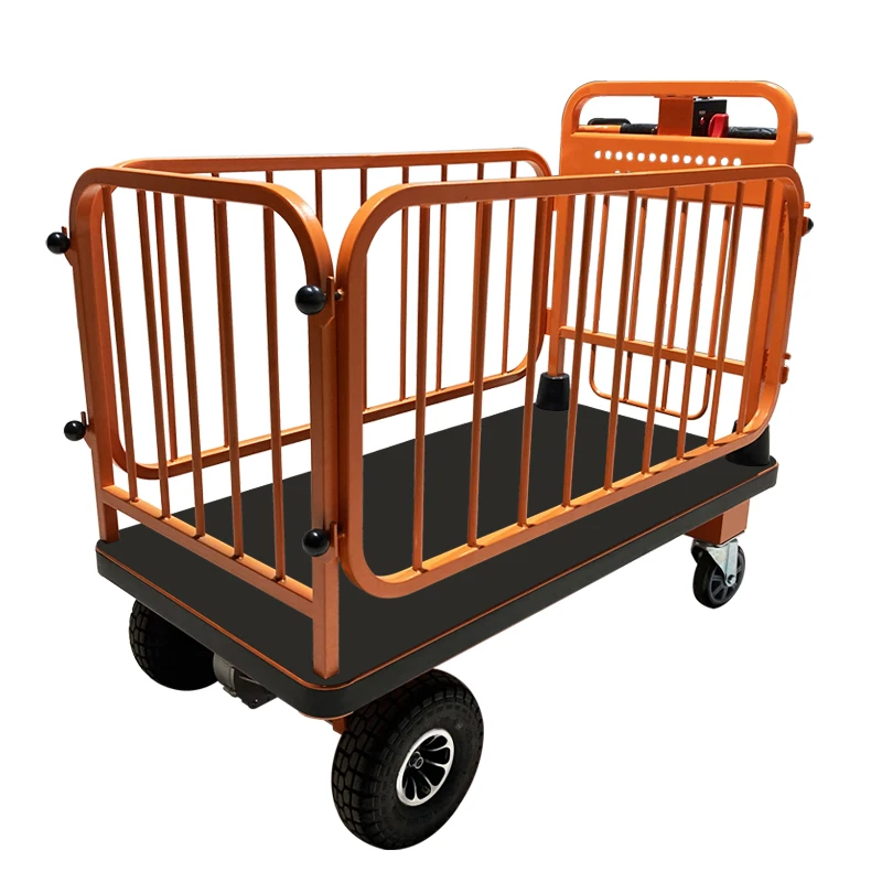 NK 107 Heavy-Duty Electric Wire Fence Platform Carts Trolley Outdoor Garden Material Handling Industrial Power Moving Carts