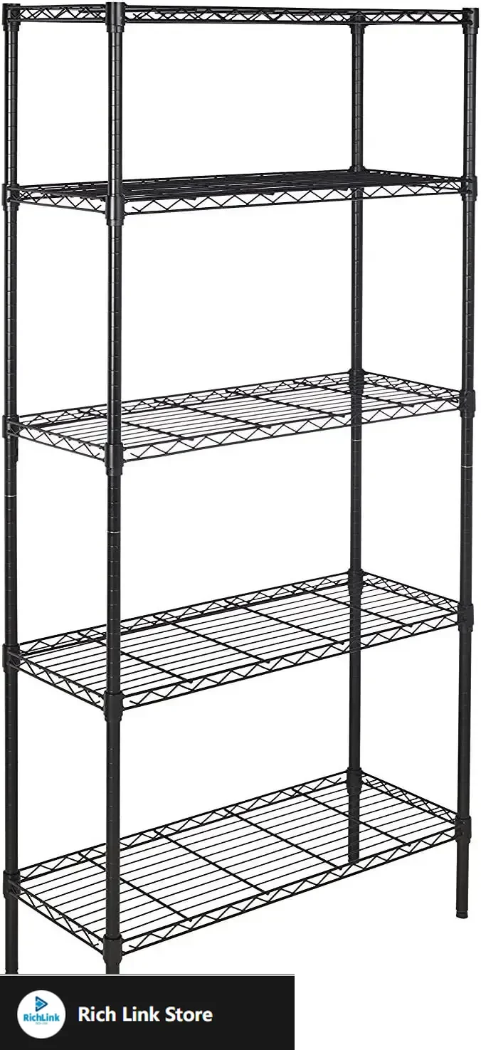 

5-Shelf Adjustable, Heavy Duty Wide Storage Shelving Unit (350 lbs loading capacity per shelf), Steel Organizer Wire Rack